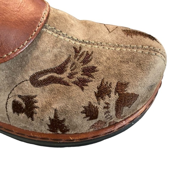 Klogs Austin Brown Suede Tapestry Buckle clogs size 7 work shoes - Picture 4 of 9